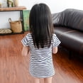 thumbnail image 6 of Kids Girls Princess Dress Short Sleeve Cotton Stripe Cartoon Mouse Cute Dress, 6 of 9