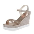 thumbnail image 2 of Zapatos de mujer de verano Boca de pescado Tacón de cuña medio Sandalias de mujer con hebilla de metal Wmkox8yii  nm9509, 2 of 4
