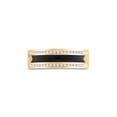 thumbnail image 2 of 14kt Yellow Gold Mens Round Diamond Wedding Black-tone Band Ring 1/4 Cttw, 2 of 4