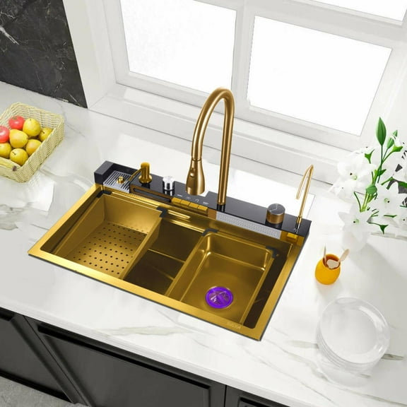 Commercial Grade Kitchen Sink, 31.5 x 17.7 inch Kitchen Single Bowl, Stainless Steel Drop In Workstation
