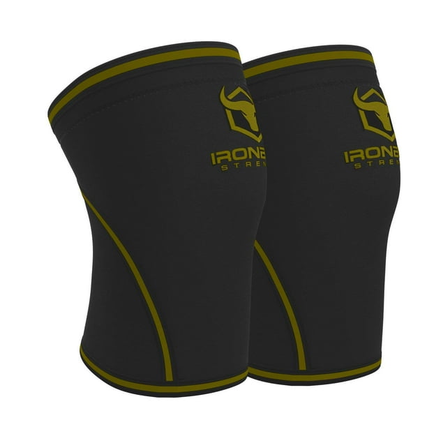 Rodilleras de 7 mm (1 par) - Rodilleras de alto rendimiento para levantamiento de pesas, cross training y powerlifting - Las mejores rodilleras y correas de compresión - Para hombres y mujeres (Negro/