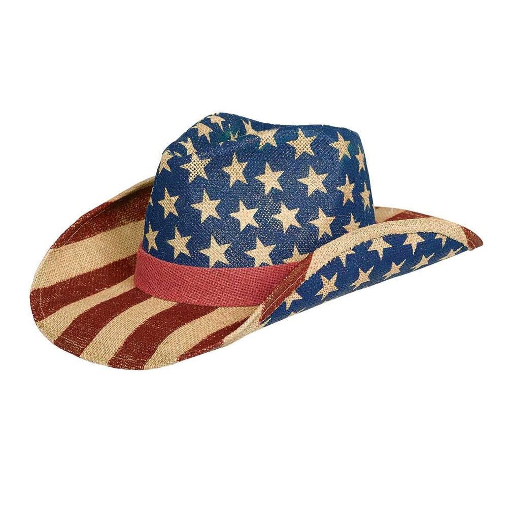 American Flag Cowboy Hat USA Patriotic US United States of America