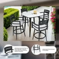 thumbnail image 6 of Lisonu Modern Outdoor Swivel Bar Chairs Set of 2, 360 Degree Rotation, Aluminum Frame in Ember Black, with Ergonomic Backrest, Armrests & Sunbrella Cushions, Weather-Resistant, 6 of 10