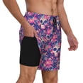 thumbnail image 2 of Balery cool Skull flower colorful Mens Swim Trunks Swim Shorts for Men Quick Dry Inseam Beach Shorts with Compression Liner Pocket-Large, 2 of 9