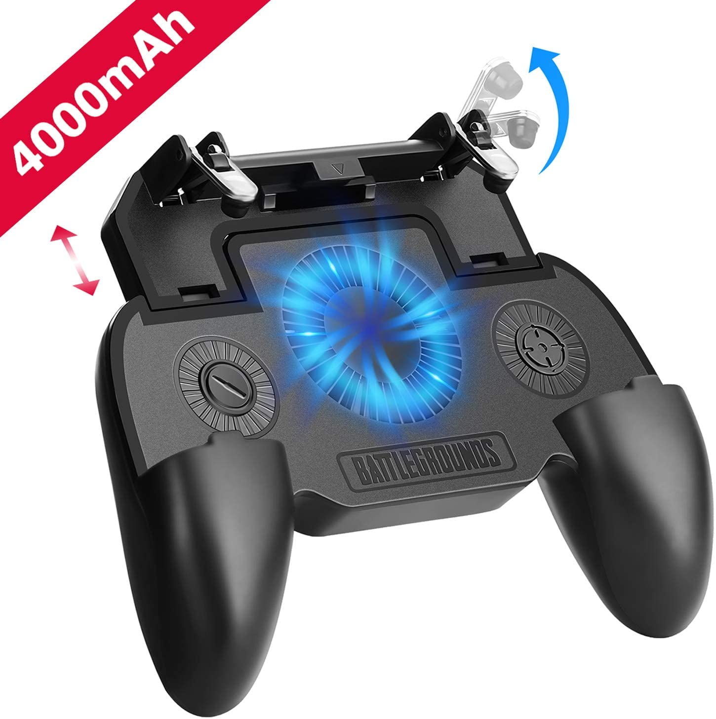 Onderzoek Gastheer van Immuniseren Mobile Game Controller with 4000mAh Power Bank and Cooling Fan, PUBG Mobile  Controller Gamepad L1 R1 Aim and Shoot Trigger, Joystick Remote Grip for  4.7-6.5" iPhone - Walmart.com