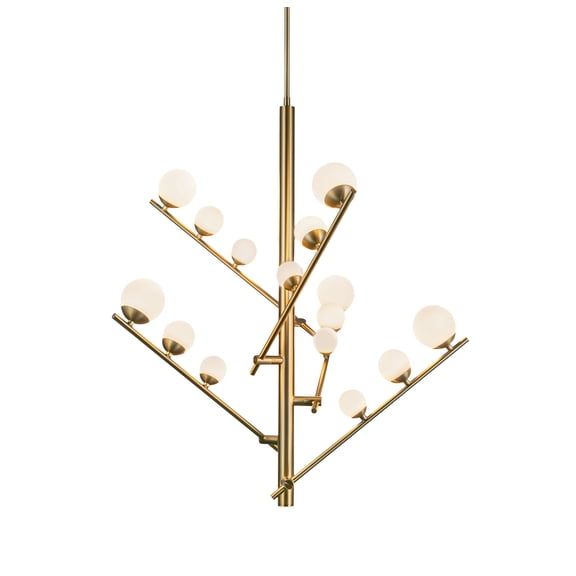 Kuzco Lighting Ch55530 Juniper 19" Wide Chandelier - Brushed Gold / Opal Glass