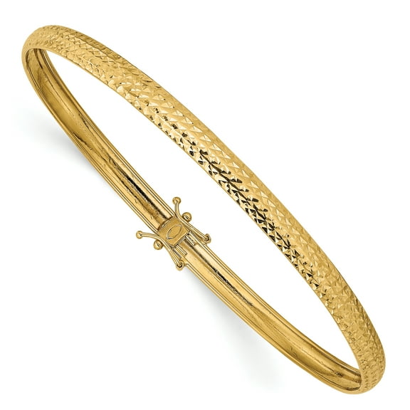 Gold Time Diamond-Cut Flexible Bracelet, 14K Yellow Gold, Safety Clasp, 8 Inches