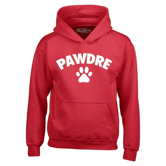 Shop4Ever Men's Pawdre Paw Print Dog Dad Father Hooded Sweatshirt Hoodie XX-Large Red