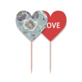 thumbnail image 1 of Dibujo de planta de flor arte gris Palillos de dientes bandera etiqueta de amor selección de pastelitos, 1 of 4