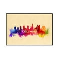 thumbnail image 1 of Columbus, Ohio - Skyline Abstract - Lantern Press Artwork (24x16 Framed Gallery Wrapped Stretched Canvas), 1 of 8