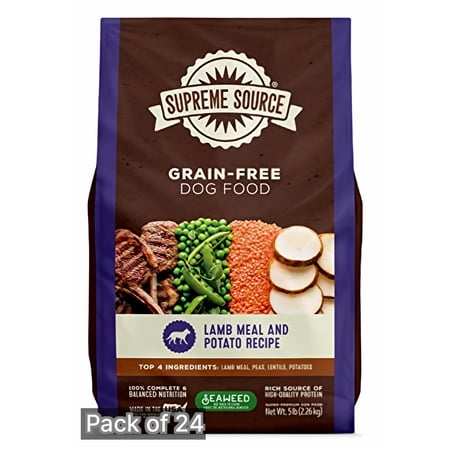 Supreme Source Grain Free Dry Dog Food, Lamb Meal & Potato Recipe, 5 Pound Bag (Pack of 24)