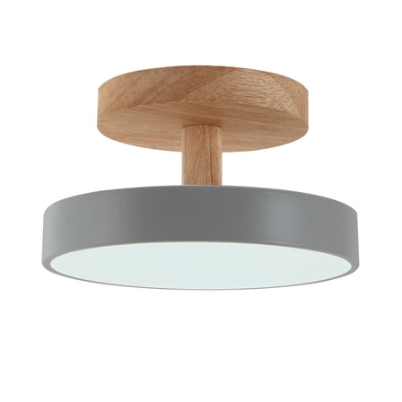 Autrinix ​​Wood Ceiling Light, Rustic Design With Acrylic Shade & 3 Light Colors For Dining Room & Kitchen