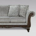 thumbnail image 3 of Roundhill Furniture Hernen Carved Wood Frame Gray Sofa, 3 of 4