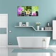 thumbnail image 4 of 3 Panel Zen Canvas Wall Art Still Life Spa Stones with White Frangipani Green Bamboo Purple Orchid Flower Beach Pictures Modern Canvas Artwork Prints on Canvas Wall Art for BathroomGreen 12" x 16", 4 of 6