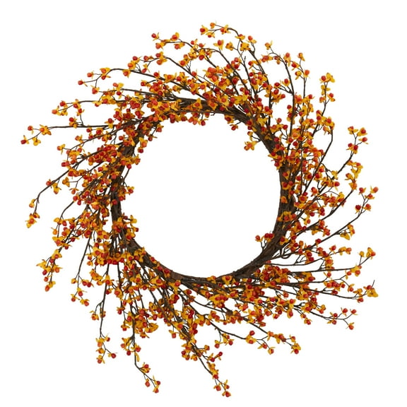 Nearly Natural Polyester Wreath, 24" (Assorted Colors)