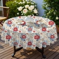 thumbnail image 4 of Pioneer Flower Floral Print Pattern Round Tablecloth 60 X 60 Inch, Wrinkle Resistant Wipeable Table Cloth for Kitchen Dining Picnic Patio Party, 4 of 6