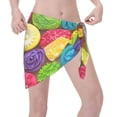 thumbnail image 3 of Bingfone Brightly Colored Cupcakes Women's Sarong Swimsuit Cover Ups Bathing Suit Coverups Chiffon Beach Wrap Skirts, 3 of 7