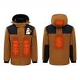 thumbnail image 2 of Feancey Puffer Jackets for Women with Hood Unisex Heated Coats Outdoor Waterproof Warm Electric Heating Jacket Lightweight 4 Zones Heated Jackets Brown S, 2 of 5