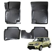 BMY MOTORS Car Floor Mats Liner Compatible for Kia Soul 2010-2013 | Front & 2nd Row Seat | Waterproof | All Weather | Durable, Black