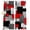 Red, variant on Red Black Geometric Blackout Curtains for Bedroom/Living Room, Pinch Pleated Black Out Curtains, Modern Abstract Art Block Room Darkening Window Drapes with Hooks 2 Panels, 39"x70"