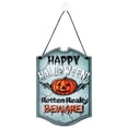 thumbnail image 6 of Herrnalise Halloween Pumpkin Witch Ghost Door Sign Hanging Sign in The Wooden Round Wall Sign Halloween Front Door Sign Halloween Door Decorations for Home Outdoor Indoor Decor, 6 of 8