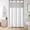White, variant on No Hook Fabric Shower Curtain or Liner with Sheer Window, No Liner Included or Needed, Water Repellent, Machine Washable (Beige, 71" Wx74"L)