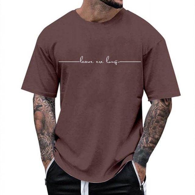 WEAIXIMIUNG T-Shirts pour Hommes à Col en V TTTG T-Shirt à Col Rond pour Homme Extensible à Manches Courtes T-Shirt de Base Amincissant pour Muscles