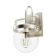 thumbnail image 2 of Hunter - Karloff 1-light Brushed Nickel, Medium Size Sconce Light, Dimmable, Casual Style, for Bedrooms, Kitchens, Dining, Living Rooms - 19842, 2 of 6