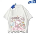 thumbnail image 3 of Camiseta Kawaii de Hello Kitty de Anime Sanrio Kuromi My Melody StellaLou, ropa informal de manga corta con estampado de algodón Y2K para parejas, 3 of 4