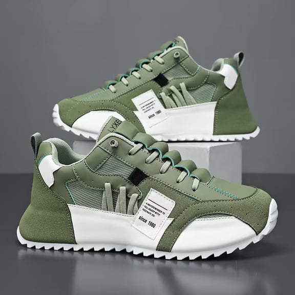 Men's Low Top Retro Athletic Sneakers, Lace Up Lightweight Walking Shoes for Daily Street Wear
