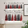 thumbnail image 2 of Christmas Kitchen Curtains and Valances Set, Rod Pocket Curtains Tier Farmhouse Window Curtains 24 Inch Length, Red Black Dots Grey Xmas Pine Trees Snowflake 3 Piece Kitchen Curtains Set, 2 of 6