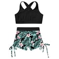 thumbnail image 3 of Yartina Girls' 2Piece Boyshort Tankini Swimsuit Sleeveless Crop Tank Top with Shorts Sets Swimming Lily 14, 3 of 7