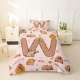 thumbnail image 2 of Erosebridal Kids Capybara Family Twin Bedding, Cartoon W Letter Duvet Cover Set, Pink Reversible, 2-Piece, No Comforter, 2 of 5