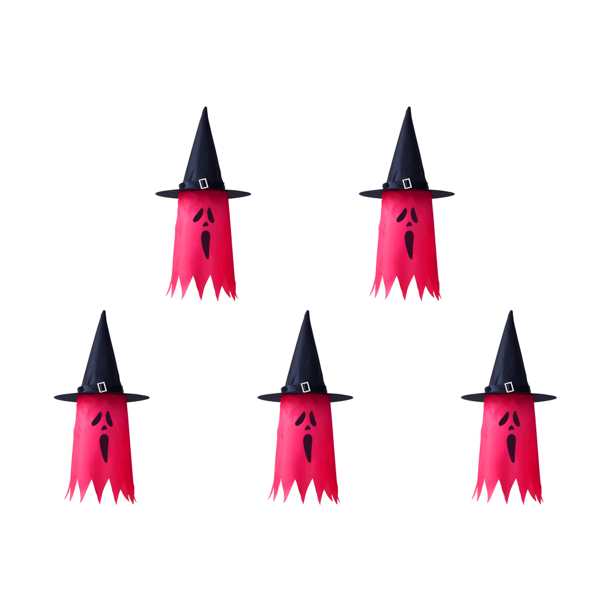 Fantasma Iluminado Con Sombreros Bruja Espeluznante Halloween (rosa) Rojo