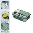 thumbnail image 1 of Student Lunch Box Thickened PP Plastic Material Partition Lunch Box Office Lunch Box Can Be Heated Green, 1 of 6