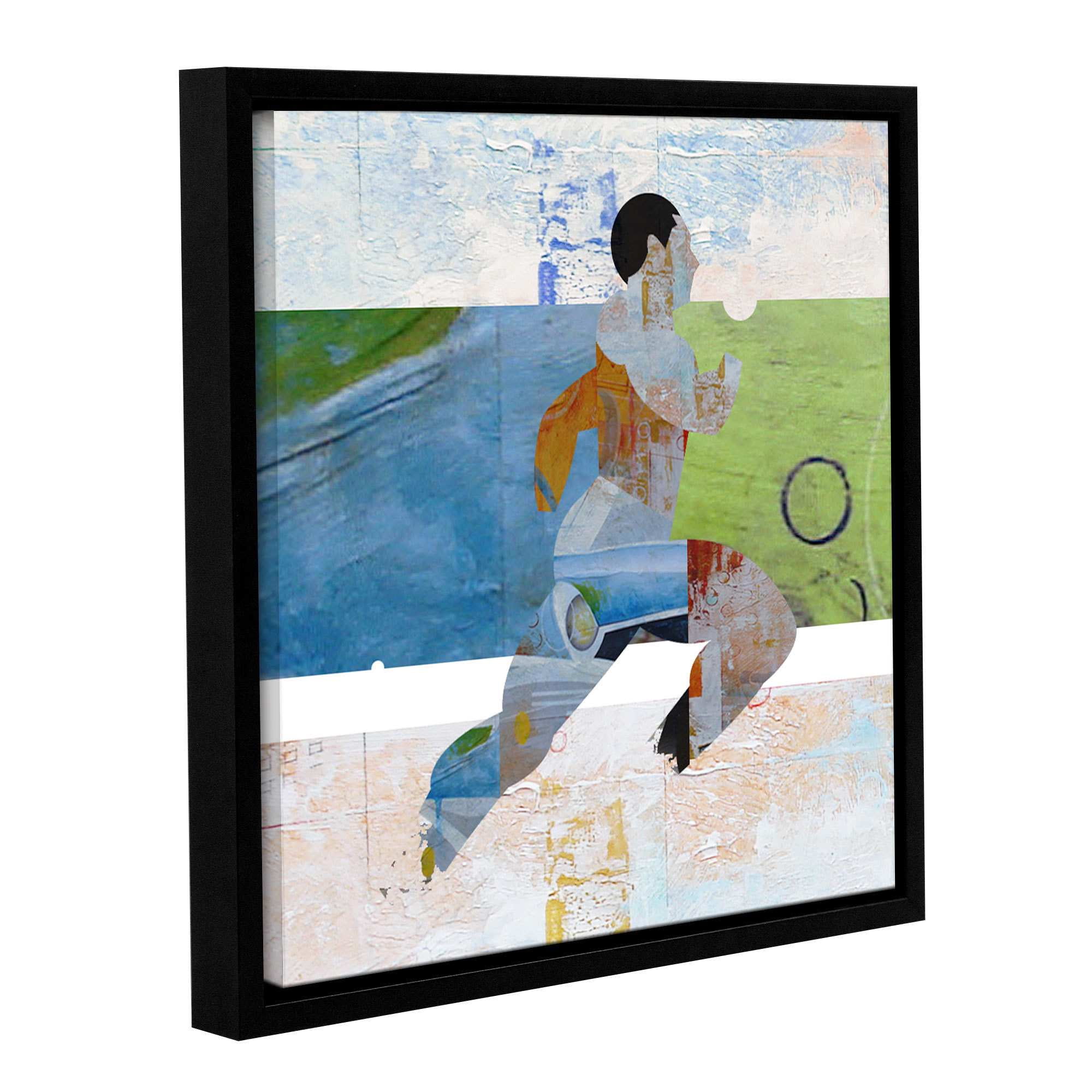 ArtWall Greg Simanson "Runner" Gallery-Wrapped Floater-Framed Canvas