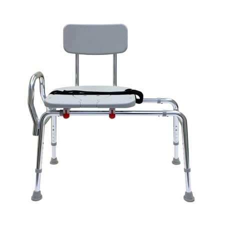 Eagle Health Supplies Pro-Slide Shower Chair & Tub Transfer Bench with Cut Out, Height Adjustable, Heavy-Duty Capacity up to 400 LBs, for Safety Shower, for Elderly & Disabled (70311)