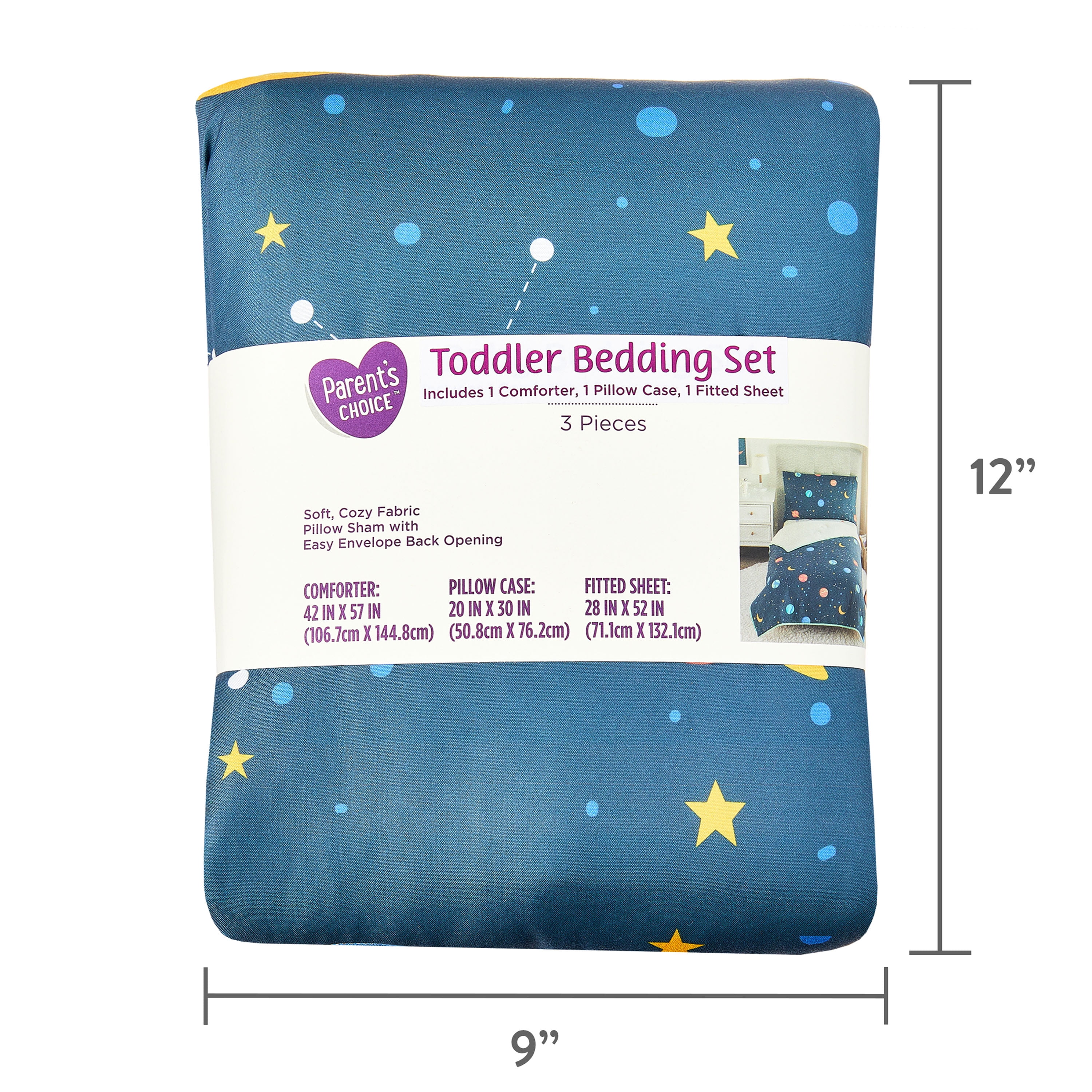 Parent's Choice 3-Piece Toddler Bedding Comforter Set, Space