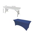 thumbnail image 5 of Gowinex Royal Blue 4 ft x 2.5 ft Spandex Tablecloth Stretch Fitted Table Cover, 5 of 5