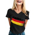 thumbnail image 1 of Women's Football Graphic T-Shirt, Women's V Neck Short Sleeve T Shirt, Casual Letter Print Tee, Fashion Summer Top for Soccer Tournament 2026 Light Gray Size: XL, 1 of 6