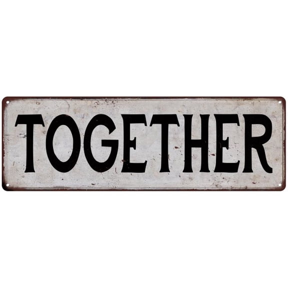 TOGETHER Vintage Look Rustic Metal City State Sign 8 x 24 Matte Finish Metal 108240041153