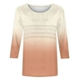 thumbnail image 6 of Olyvenn Women's Casual 3/4 Sleeve T-Shirts Crew Neck Cute Tunic Tops Long Sleeve Comfort Lightweight Gradient Print Tshirts Yellow L, 6 of 6