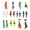 A, variant on Popper Fly Lure Set for Freshwater Anglers, Topwater Single Hook Lures with Tail Dressing for Trip Tackle Gear