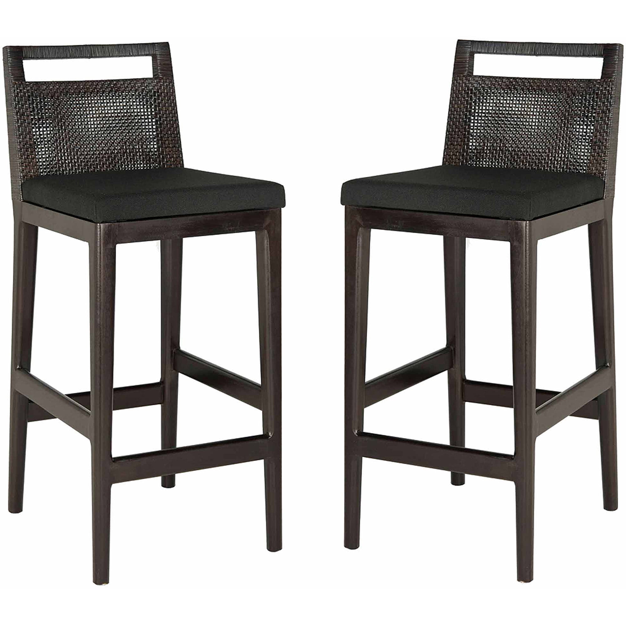 SAFAVIEH Darin Traditional 38" Barstool, Dark Brown/Black