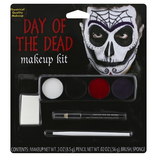 Day of the Dead Make Up Kit Fancy Dress Mexican Halloween Costume Face Paint Acc 5051090191326 