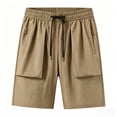 thumbnail image 2 of EOYWHK Men Shorts Athletic Quick Dry with Pockets Elastic Waist Athletic Shorts for Men Soft Lightweight Breathable Casual Activewear for Khaki, Size S, 2 of 9