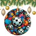 thumbnail image 2 of Christmas Ornament Christmas Football Soccer Ball Customized Round Ceramic Ornament Sport Soccer Ball Football Personalized Christmas Ornaments Gifts for Women Men On Christmas, 2 of 8