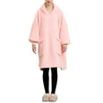 thumbnail image 2 of Musuos Women Soft Warm Flannel Blanket Nightgown Wearable Oversized Hooded Blanket Sweatshirts, 2 of 8