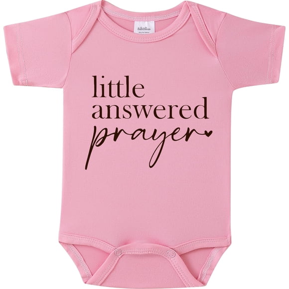 BIBIBLISSBABY Anuncio de Embarazo para Abuelos, Idea de Revelación de Bebé "Pequeña Oración Respondida", Conjunto de Anuncio de Embarazo para Recién Nacido (0-3 meses, Rosa dulce)