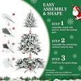 thumbnail image 3 of LAMPHOME 7ft PE/PVC Mixed Flocked Artificial Christmas Tree, 1514 Branch Tips, 3-Part Hinged, Memory Wire, Metal Stand, Green & White, Winter Holiday Décor, 3 of 9